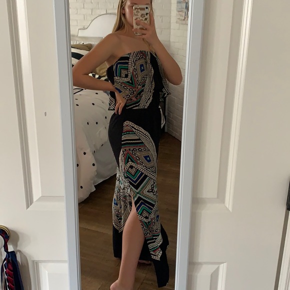 Mossimo Strapless Black Printed Dress (Womens S) - Picture 6 of 9